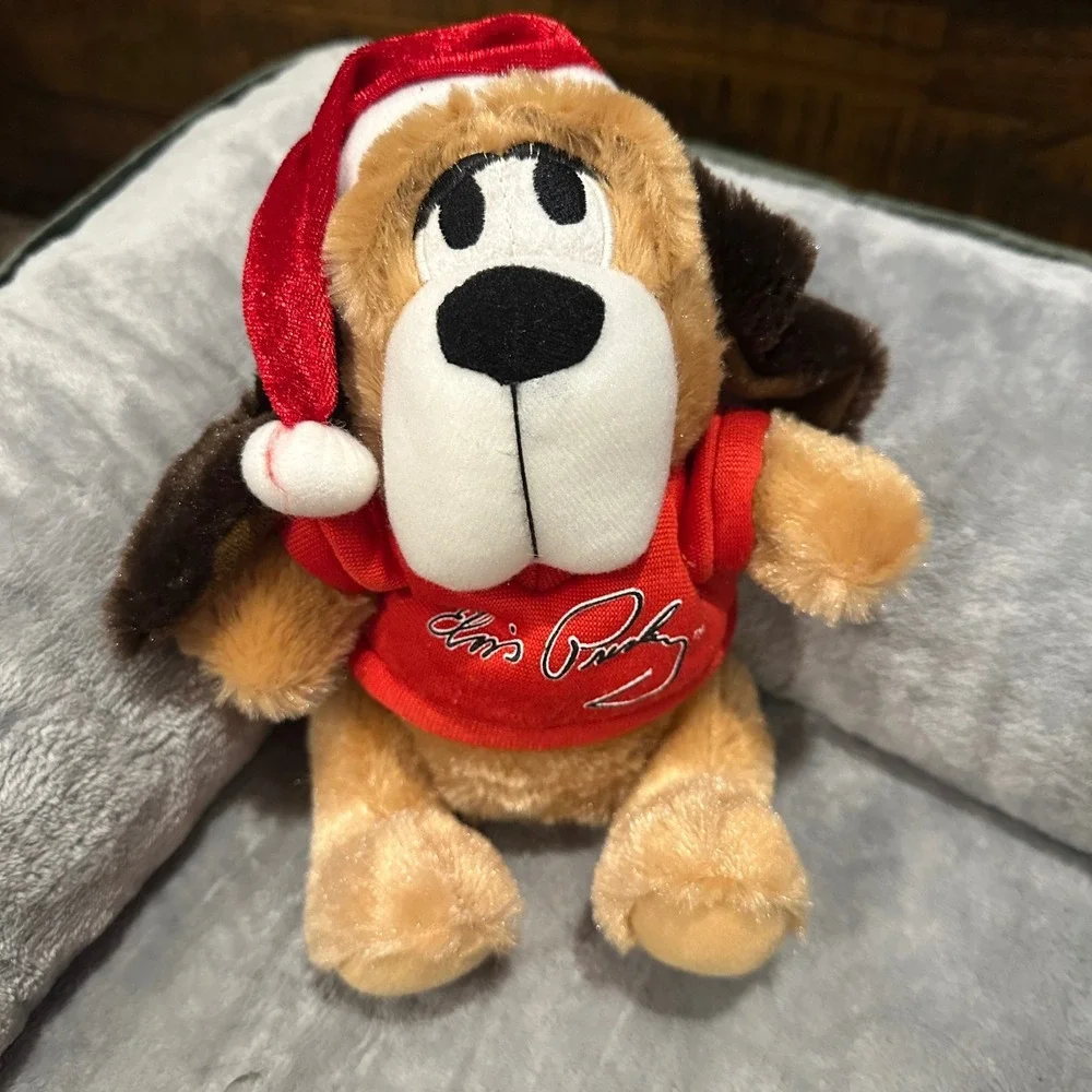 Elvis Presley Dog Plush Christmas Santa Hat‎ Red Shirt Stuffed Animal Toy